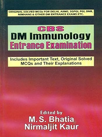 Cbs Dm Immunology Entrance Examination (Pb 2016) 